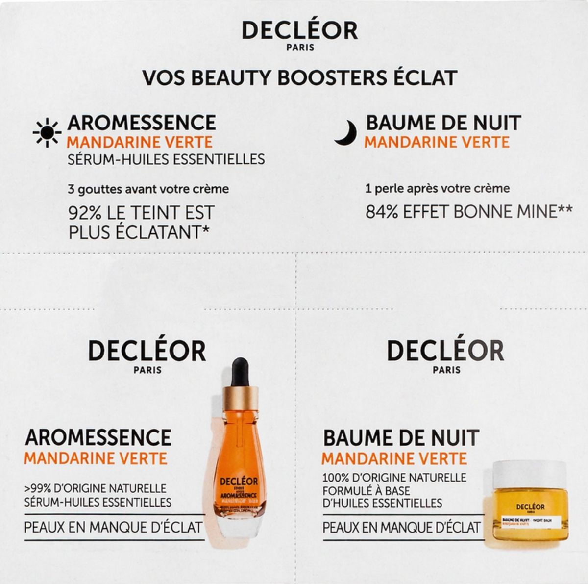 ÉCHANTILLON BEAUTY BOOSTERS MANDARINE VERTE